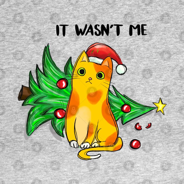 It Wasn't Me - Naughty Kitten Knocking Down The Christmas Tree by Pop Cult Store